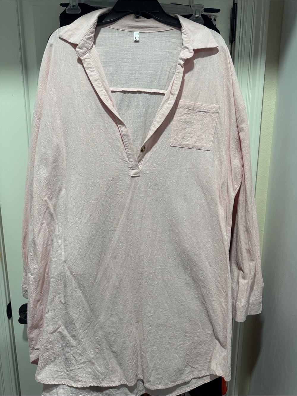 Light Pink Pullover Tunic Top/Dress